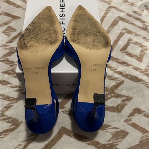 Marc Fisher Hadya Blue Suede Slingback Heels sz 8.5 - Picture 7 of 12